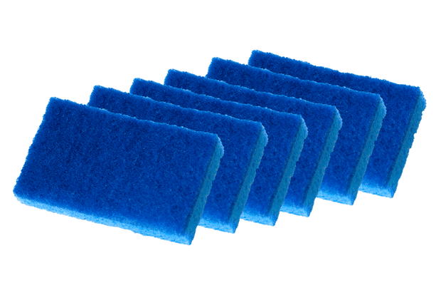 (6 Sponges) SpongeBath Premium Cellulose Scrubber Sponges - Blue