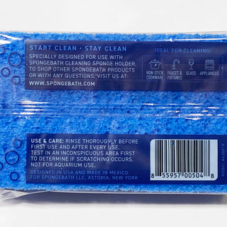 (6 Sponges) SpongeBath Premium Cellulose Scrubber Sponges - Blue