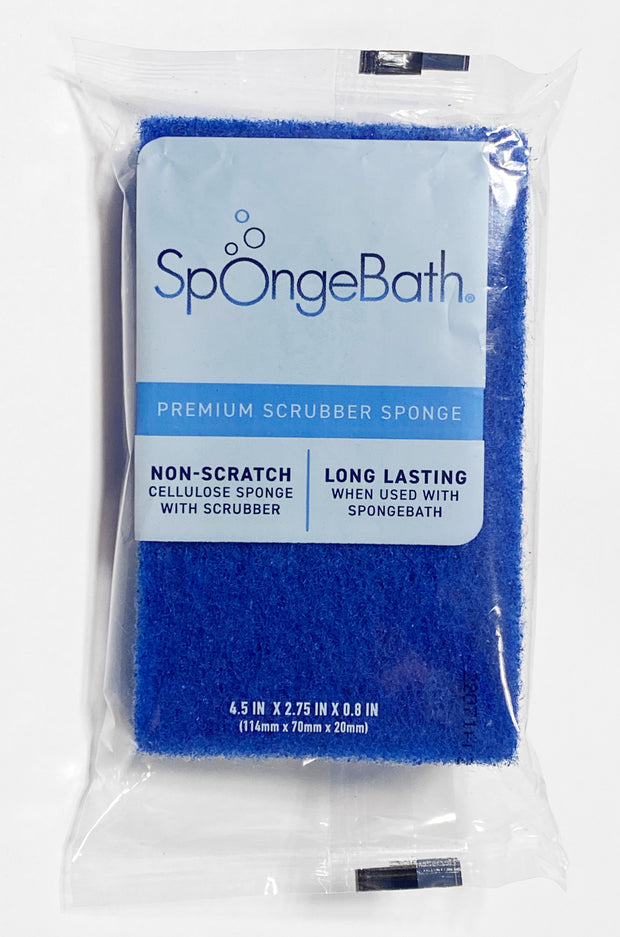 (6 Sponges) SpongeBath Premium Cellulose Scrubber Sponges - Blue